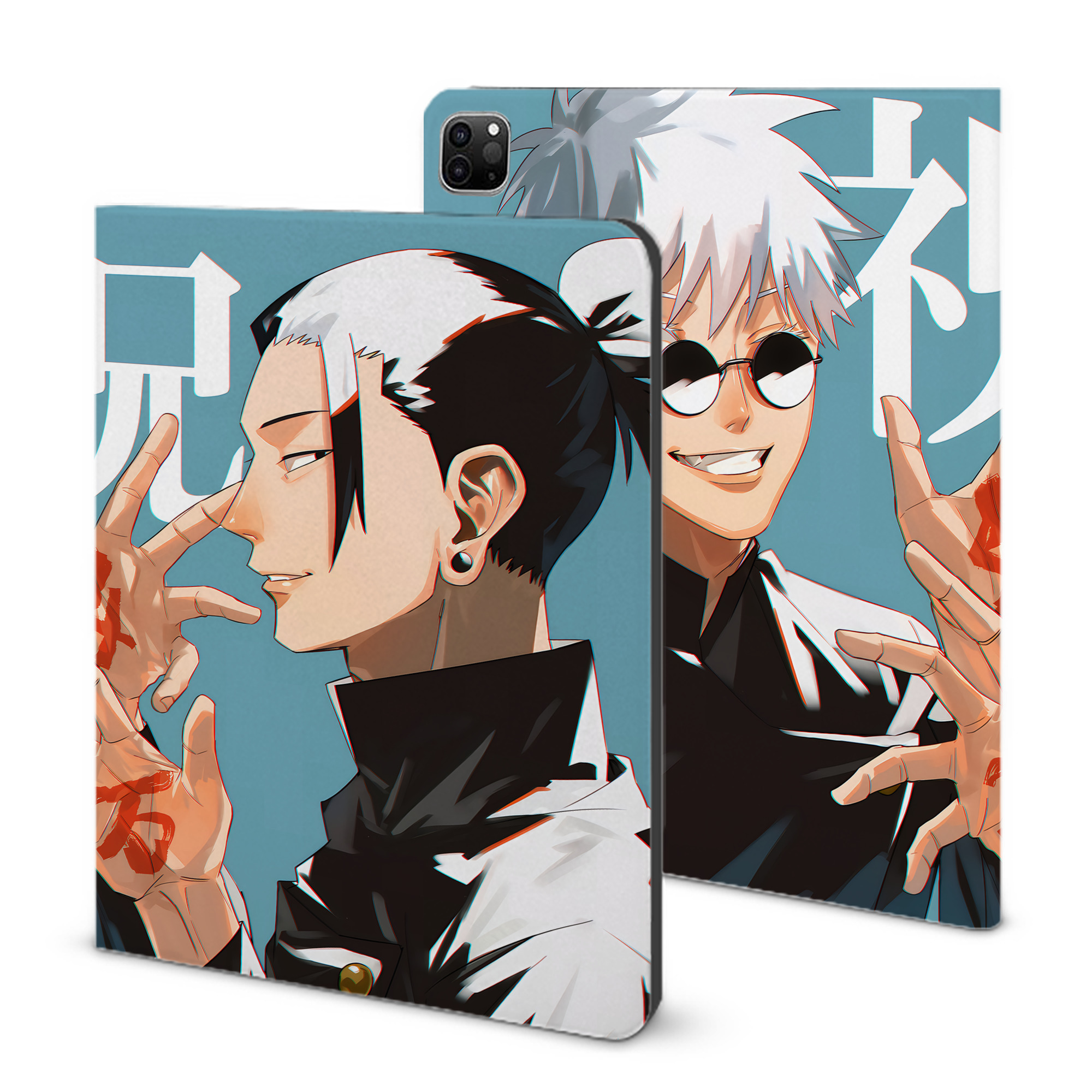 （画像用） 呪術廻戦 Jujutsu Kaisen IPad ケース ブック型 PUレザー TPU 耐衝撃 軽量 薄型 ペン収納なし 全面保護 IPad 各モデル対応
